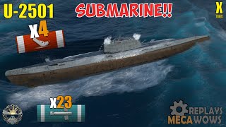 Submarine U-2501 4 Kills & 117k Damage | World of Warships Gameplay