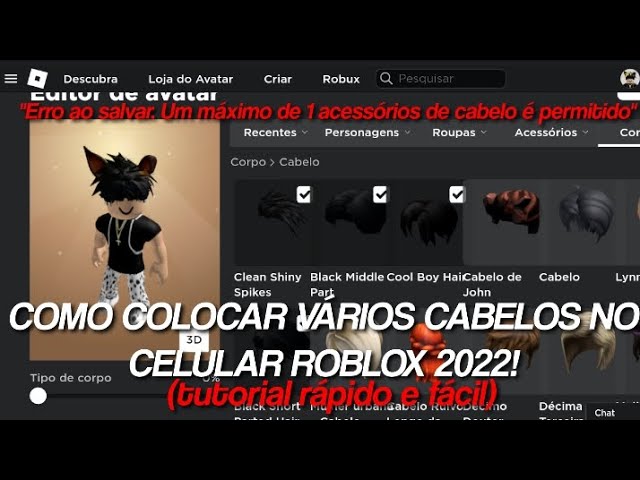 Roblox: Como colocar mais de 1 cabelo (Após a atualização) 