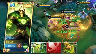 HIDDEN URANUS TEICK EKPOSED!😱 FIGHTER EMBLEM   REGEN SHIELD = ABSURB HEALING! | Mobile Legends