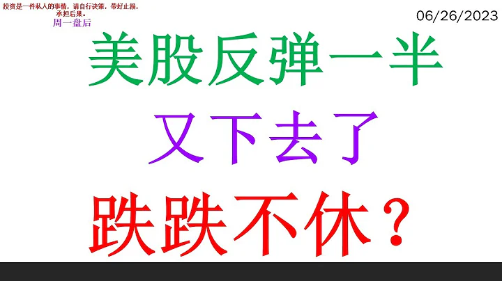 美股反彈一半 又下去了 跌跌不休？ - 天天要聞