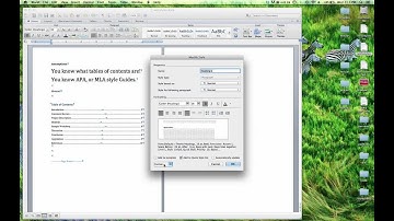 Table of Contents using MS Word 2011 for the Mac