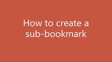 How to create a bookmark  & sub-bookmark in Nitro Pro