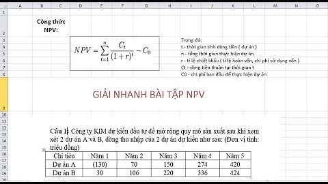 Giải nhanh bài tập NPV || NPV - Net Present Value