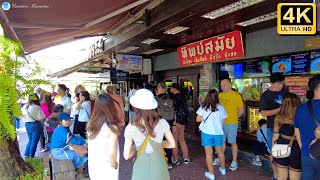 Walking to Thipsamai restaurant from Wat Saket in Bangkok Thailand ASMR 2023 ทิพย์สมัย ผัดไทยประตูผี