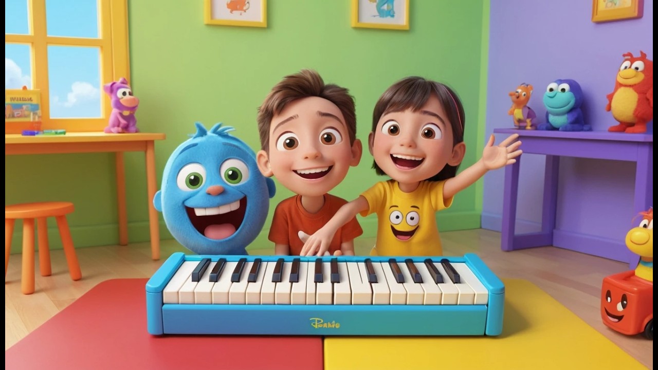 Sechs kleine Spielzeugklaviere spielen, spielen | Musikinstrumente & Kinderlieder