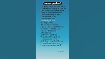 Thumbnail of Someone you loved lyrics - Lewis Capaldi (Verse-1) #lyrics #someoneyouloved #lewiscapaldi
