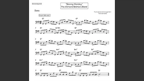 Stormy Monday - BASS - Organ Solo section - arrangement