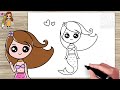 How to Draw Cute Mermaid Easy Drawing for Kids