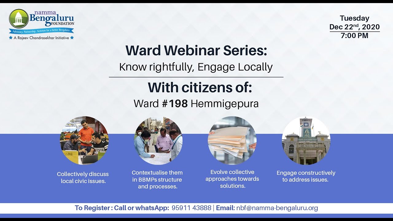 Know Rightfully, Engage Locally : Webinar with Citizens of Ward 198 (Hemmigepura)