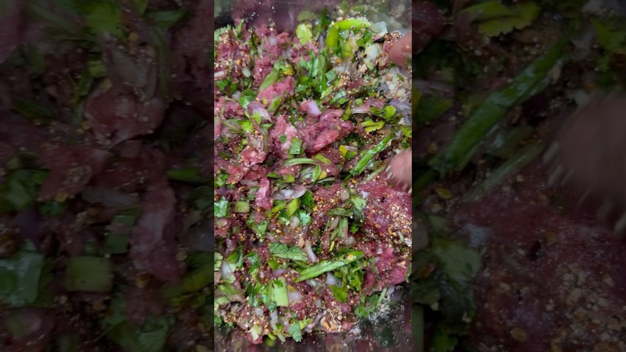 Raw beef Larb 