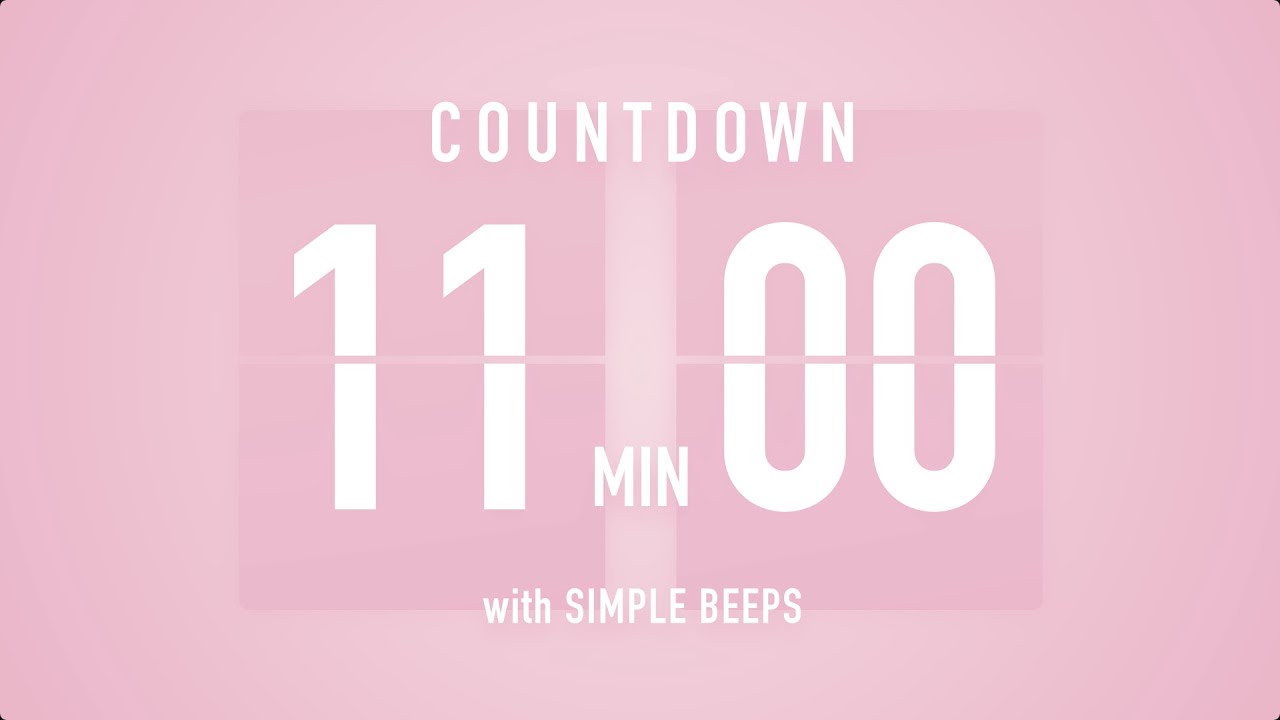 11 Minute Countdown Timer 🌸 Flip Clock with Simple Beeps 🔔