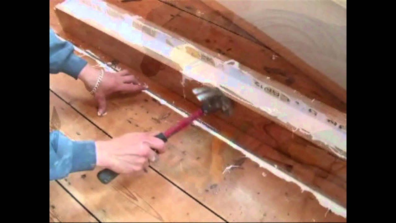 Gap Filling Floor Boards with Pine Slivers YouTube