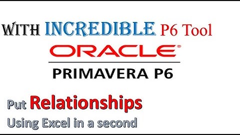 Primavera P6  Put Relationships between Activities using Excel (4/6)