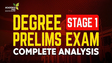 Degree Prelims -  First Stage Analysis | Academis PSC | #degreeprelims #secretariatassistant