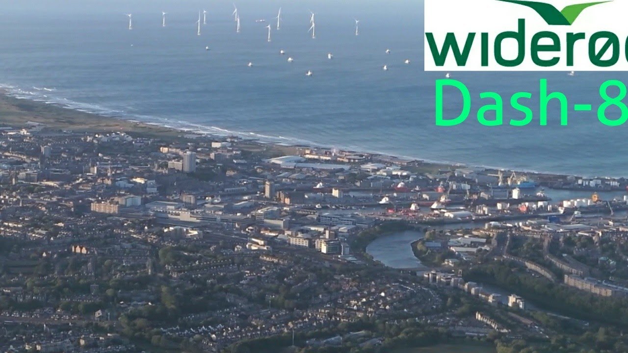 *STUNNING* Wideroe Q400 Dash-8 Scenic landing at Aberdeen airport