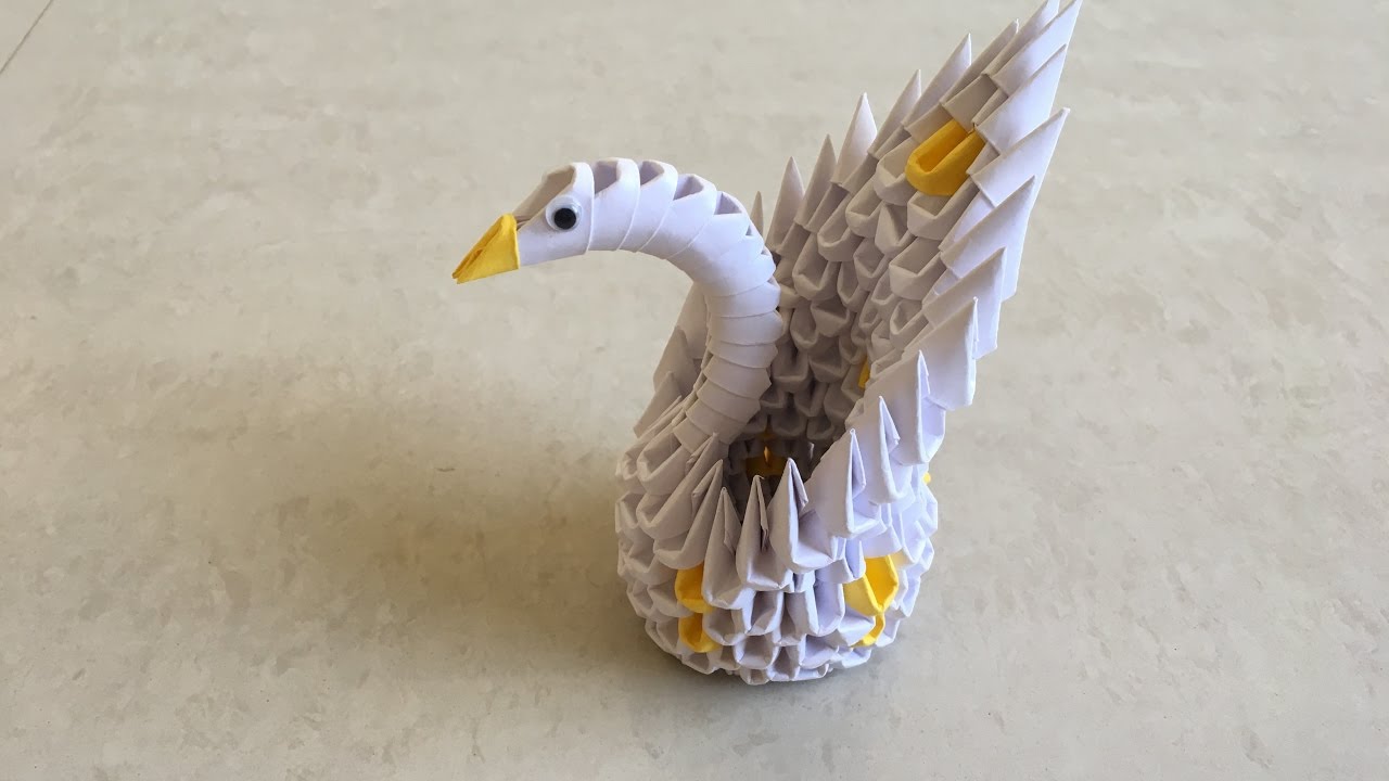 How to make 3D origami swan / swan tutorial Priti Sharma YouTube