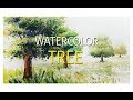 풍경수채화:나무 단계별로 맑게 그리기_Watercolor Tree