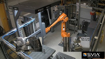 Machine tending of Okuma Twin Star LT300-MY lathe with a FlexLoader™ FP 600 and IRB 4600 robot