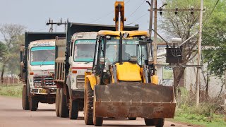 JCB 3dx Backhoe Making Pond with Tata 2518 Truck and Mahindra YUVO 575 Di