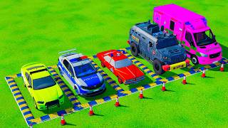 ALL POLICE CARS, EMERGENCY VEHICLES, RESCUE TRUCK TRANSPORTING WITH TRUCK TO GARAGE  FS22 #147 screenshot 1