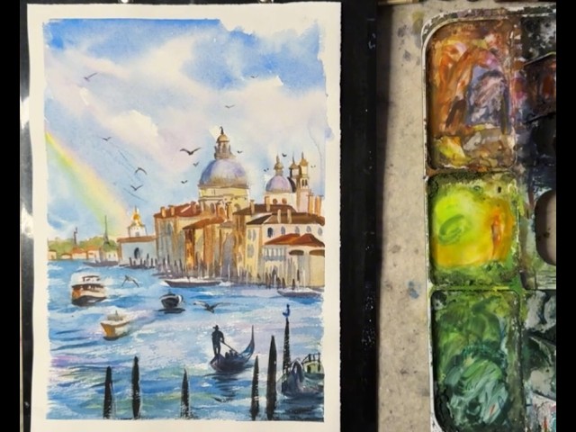 水彩风景画Watercolor Landscape 수채화풍경260416 - YouTube