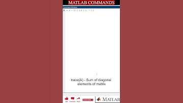 #Shorts #matlabtutorials - Matrix Operations - Sum of Diagonal elements #command #operators