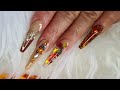 Autumn heaven | Glitterbels | Swarovski | ombre | glitter | acrylic nail design tutorial |