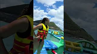 Epic Inflatable Water Park Race: CONFUSION to VICTORY! #shorts
