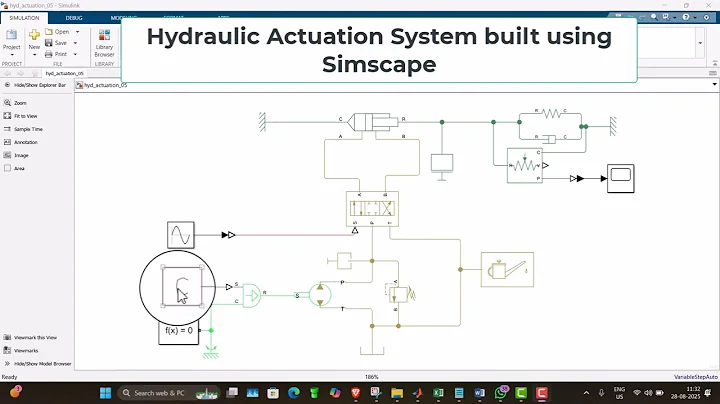 Hydraulic Actuation System in Simulink | Step by Step Tutorial | Simscape Modelling