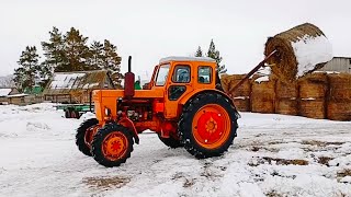 Т40 АП +самодельный погрузчик рулонов.