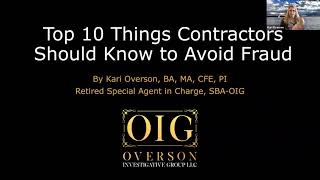 Top 10 Thing Contractors Should Know to Avoid Fraud Recorded April 22, 2021