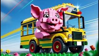 LEGO Wheels on the Pig Bus 🐷🚌 | Funny Cartoon Rhyme for Kids