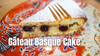Almond Cherry Cake w/ Pastry Cream- AKA Gâteau Basque Cherry Cake