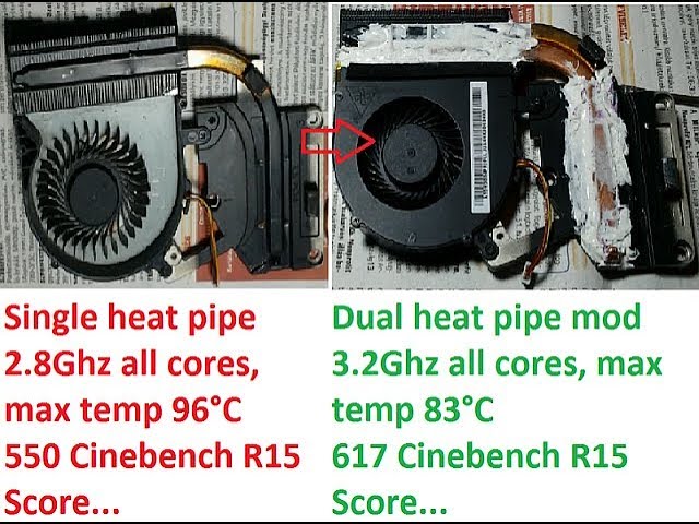 Laptop heatsink single to dual pipes upgrade mod. How to desolder & test  laptop heat pipes. Part 1 - YouTube