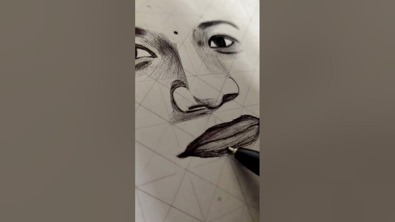 pen drawing+ water colour drawing 😲#ballpendrawing #drawing #pendrawing ...