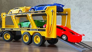 Video About Plastic Toy Cars Being Carried By Transportation Vehicles. Truck Transportation Cars Toy