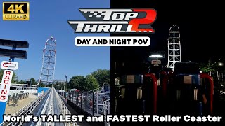 Top Thrill 2 Day vs Night POV Front Row | Cedar Point Sandusky Ohio | 4K