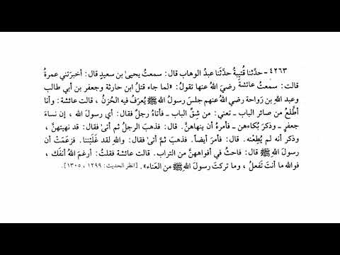 الحديث رقم 4263 حديث وأنا أطلع من صائر الباب تعني من شق الباب صحيح البخاري