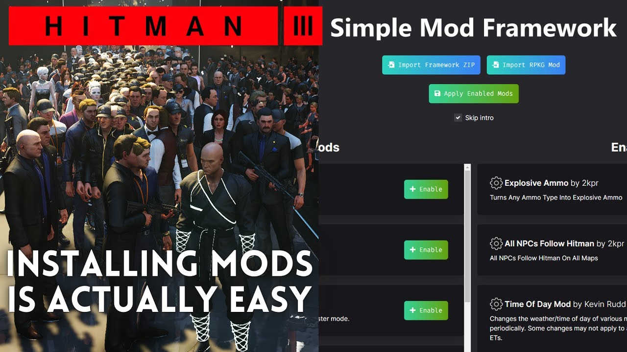 How to easily install Hitman 3 mods 