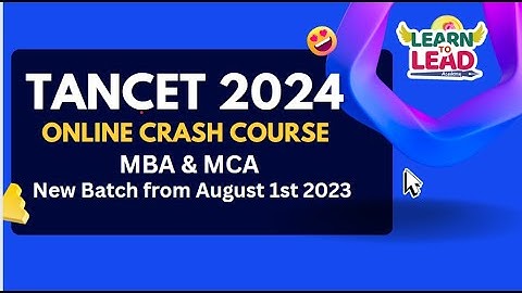 TANCET 2024 | MBA & MCA | Online Crash Course #tancet2024mba #tancet2024mca
