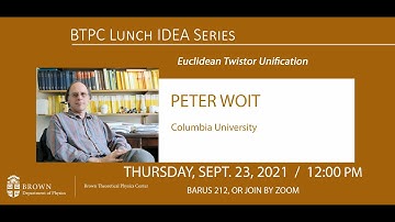 "Euclidean Twistor Unification" Peter Woit (Columbia University)