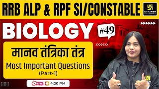 RRB ALP & RPF SI/Constable | Biology #49 | तंत्रिका तंत्र | Nervous system | Nayana Ma'am