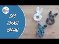 Pofuduk İpten Saç Tokası Yapımı | Puffy İpten Toka Yapımı,örgü lastik toka modelleri