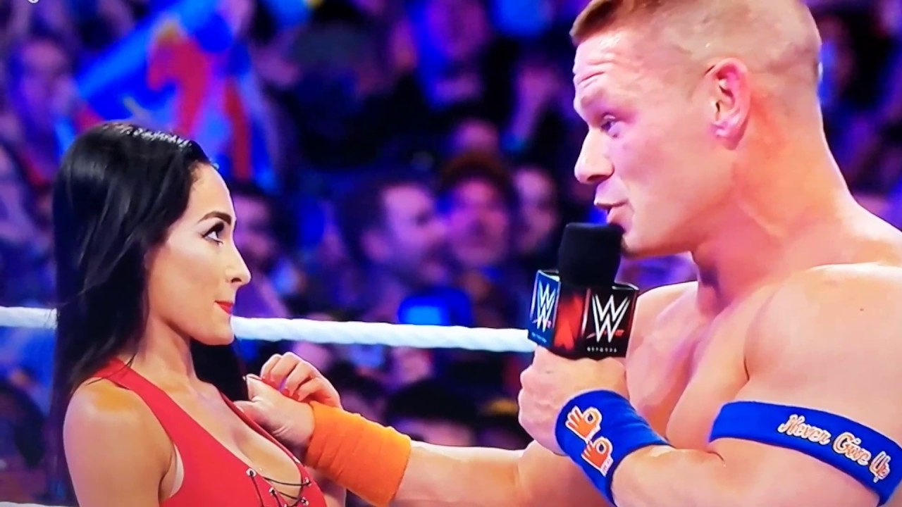 John Cena Proposes To Nikki Bella After Wrestlemania 33 Match Youtube