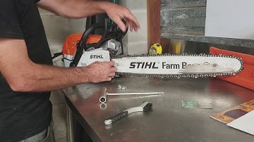 Removing the chain from a STIHL Farm Boss Chainsaw in under 2 minutes!