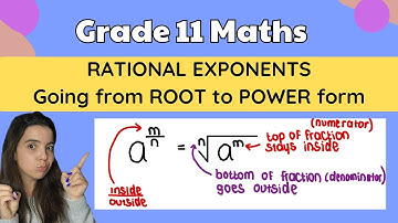 Grade 11 Exponents: Rational exponents | Writing roots as powers with rational exponents