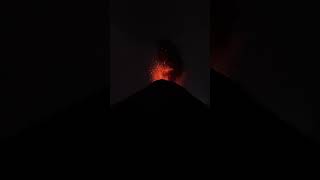 Eruption of Fuego Volcano Filmed During the Night