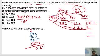 Find the compound interest on Rs. 8,000 at 12% per annum for 3 years 4 months, compounded annually