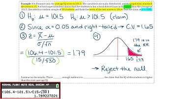 Statistical Methods (STA 2023) - Section 8.2a: Part 1 of 2 - The Traditional Method for a z-test