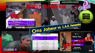 Ons Jabeur vs L.Fernandez🎾أنس جابر🎾ملخص وتحليل مباراة أنس جابر ضد ليلى فرننداز + حوصلة لنتائج اليوم